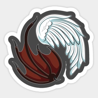 Yin-Yang x Angel x Devil Wings Sticker